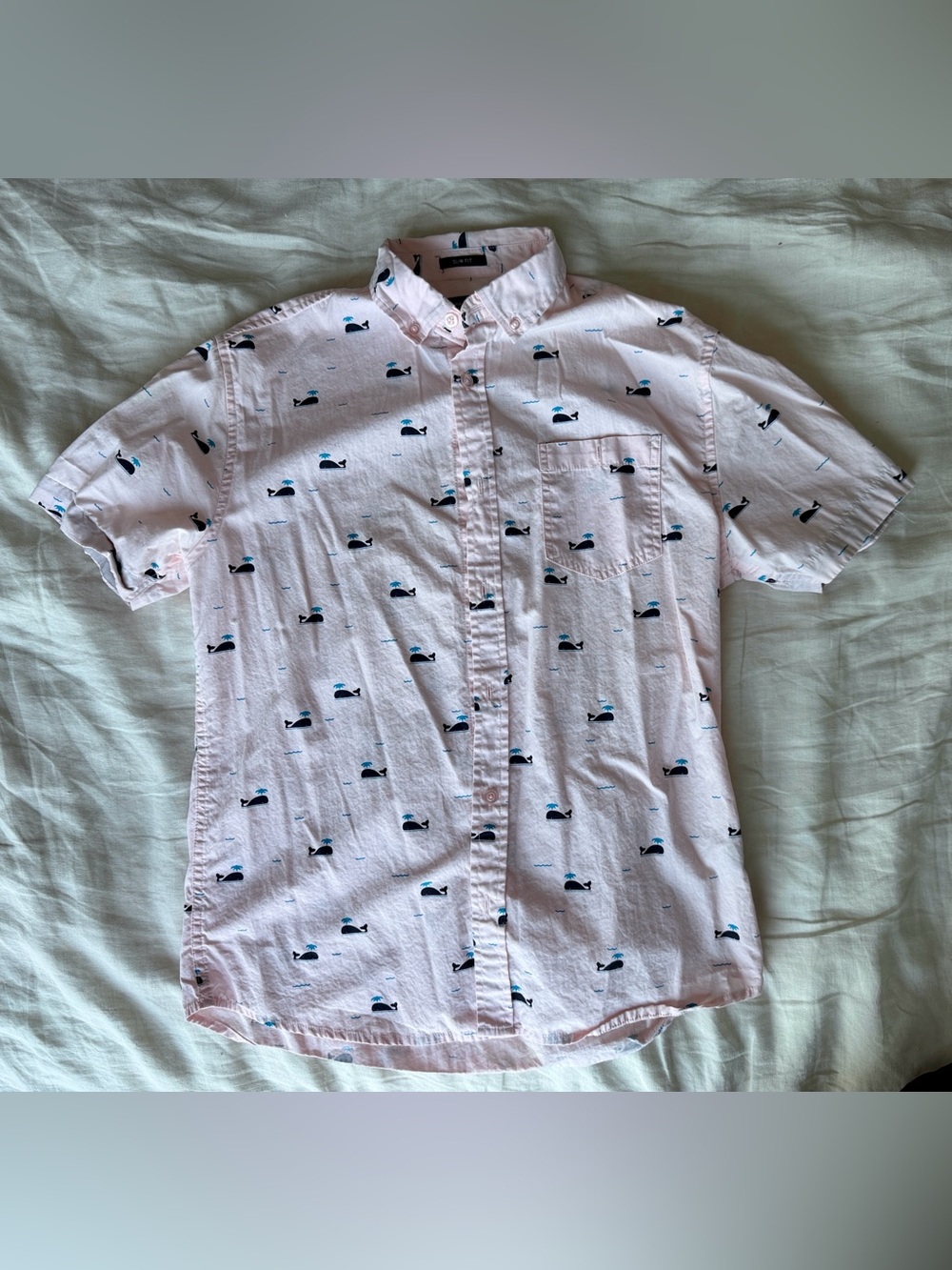 Artistry in Motion Men's Slim Fit Pink Printed Button-Down Shirt
